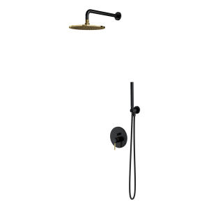 Zestaw prysznicowy podtynkowy Omnires Y czarny/złoty SYSY18BLGL