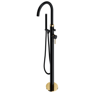 Bateria wannowa, wolnostojąca, prysznic 1-funkcyjny czarny/złoty Omnires Y Y1233BLGL