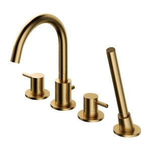 Bateria wannowa, 4-otworowa Omnires, złoto szczotkowane Y1232GLB