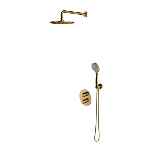 Zestaw prysznicowy podtynkowy termostatyczny złoty Omnires Y SYSYT05GL
