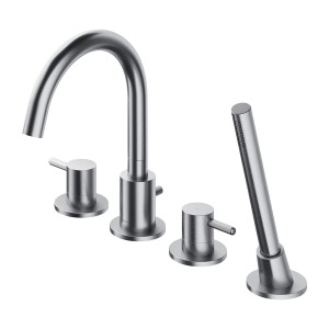 Bateria wannowa 4-otworowa prysznic 1-funkcyjny nikiel Omnires Y Y1232NI