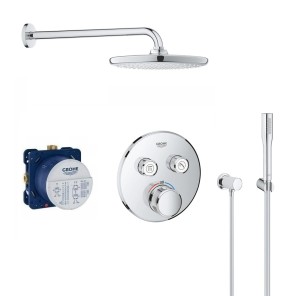 Zestaw prysznicowy podtynkowy termostatyczny Grohtherm SmartControl 29119000, Euphoria Cosmoplitan, deszczownica Grohe Tempesta 25 cm - 12102