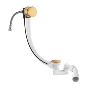 Syfon wannowy przelewowo-odpływowo-napełniający złoty szczotkowany Omnires CGS TK132-PLUS-3.07+64-SGLB