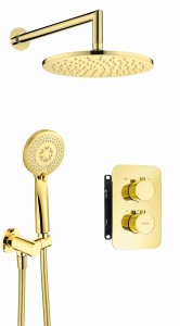 Zestaw prysznicowy podtynkowy z BOXem termostatycznym złoty Deante BXYZGEBT
