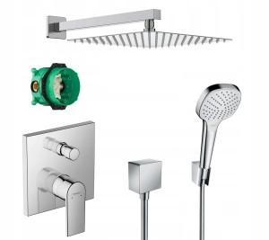 Zestaw prysznicowy podtynkowy z Hansgrohe Vernis Shape 71468000, Hansgrohe Croma Select, deszczownica  20 cm - 12329