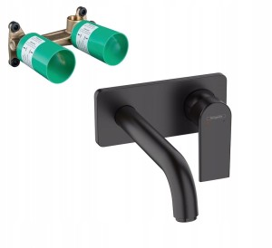 Bateria umywalkowa podtynkowa Hansgrohe Vernis Shape czarny mat + element podtynkowy 71578670 + 13622180 komplet 