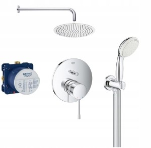 Zestaw prysznicowy podtynkowy, bateria GROHE Essence 24058001, Grohe Tempesta 2 strumienie, deszczownica 20 cm - 12432