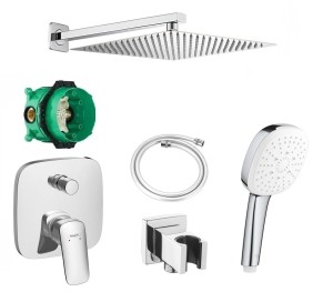Zestaw prysznicowy podtynkowy z HANSGROHE Logis 71405000, słuchawka 3-funkcyjna Grohe, deszczownica 25 cm - 12578