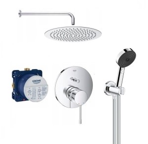 Zestaw prysznicowy podtynkowy z baterią GROHE Essence 24058001, słuchawka Hansgrohe 3 strumienie, deszczownica Estiva 20 cm - 12591