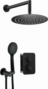 Zestaw prysznicowy podtynkowy termostatyczny czarny Deante Nero BXYZNEBT