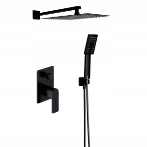 Zestaw prysznicowy podtynkowy z baterią OMNIRES BARETTI/Estiva 30 cm czarny mat - 12663