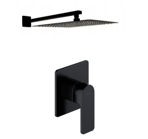 Zestaw prysznicowy podtynkowy z baterią OMNIRES BARETTI 30 cm czarny mat - 12664