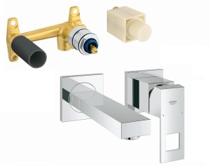 GROHE EUROCUBE Bateria umywalkowa podtynkowa kompletna 231 mm 23447000 + 23200000