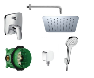 Zestaw natryskowy podtynkowy Hansgrohe Logis 71405000 + Omnires 25cm - 9162