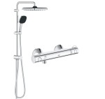 Zestaw prysznicowy natynkowy termostatyczny Grohe Grohtherm 800 z deszczownicą Vitalio Comfort 25 chrom 34558000 + 26698001