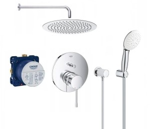 Zestaw prysznicowy podtynkowy, bateria GROHE ESSENCE 24058001, słuchawka Grohe Tempesta 3 strumienie, deszczownica 20 cm - 12757