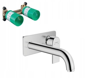 Bateria umywalkowa podtynkowa Hansgrohe Vernis Shape czarny mat + element podtynkowy 71578000 + 13622180 komplet