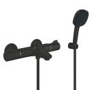 Bateria wannowa z termostatem Grohe Grohtherm 800 i zestawem prysznicowym czarny mat  1022032430 + 275882433