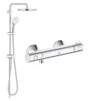 Zestaw prysznicowy natynkowy termostatyczny Grohe Grohtherm 800 z deszczownicą Tempesta System 250 chrom 34558000 + 26980001