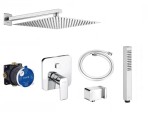 Zestaw natryskowy podtynkowy Kludi PURE&STYLE PUSH & SWITCH 406590575 + deszczownica Estiva 30 cm - 12890