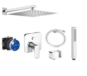 Zestaw natryskowy podtynkowy Kludi PURE&STYLE PUSH & SWITCH 406590575 + deszczownica Estiva 30 cm - 12890