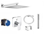 Zestaw natryskowy podtynkowy Kludi PURE&STYLE PUSH & SWITCH 406590575 + deszczownica Estiva 30 cm - 12891