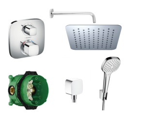 Zestaw natryskowy podtynkowy termostatyczny Hansgrohe Ecostat + Omnires 20cm - 9898
