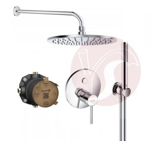 Zestaw prysznicowy podtynkowy bateria KLUDI BOZZ SLIM PUSH & SWITCH 387590576, słuchawka Kludi 1 strumień, deszczownica Kludi 25 cm chrom - 12906