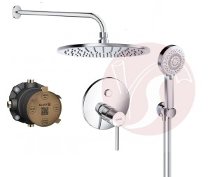 Zestaw prysznicowy podtynkowy bateria KLUDI BOZZ SLIM PUSH & SWITCH 387590576, słuchawka Kludi 3 strumienie, deszczownica Kludi 25 cm chrom - 12908