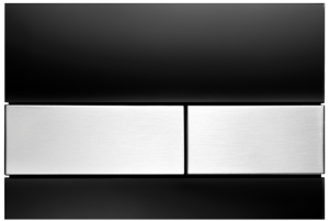 Przycisk spłukujący TECEsquare do WC, szkło czarne, przyciski stal szczotkowana 9.240.806 9240806 