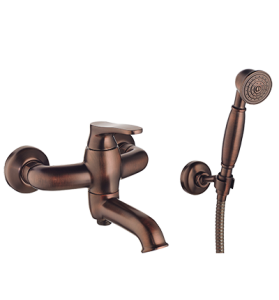 Bateria wannowa, natynkowa, prysznic 1-funkcyjny miedź antyczna PVD, Omnires Art Deco AD5131ORB   