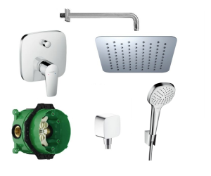 Zestaw natryskowy podtynkowy Hansgrohe Talis E + Omnires 20cm - 9486