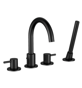 Bateria wannowa, 4-otworowa Omnires Y, czarny półmat Y1232BL