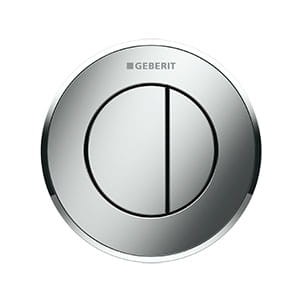 Przycisk spłukujący WC Geberit Typ 10, pneumatyczny, ręczny, podtynkowy, dwudzielny,  chrom błyszczący/chrom matowy/chrom błyszczący 116.055.KH.1  
