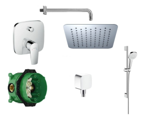 Zestaw natryskowy podtynkowy Hansgrohe Talis E + Omnires 20cm - 9604