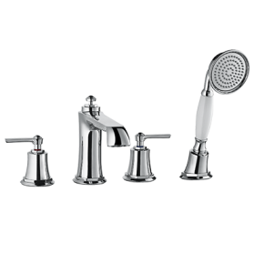 Bateria wannowa, 4-otworowa, prysznic 1-funkcyjny, chrom Omnires Armance AM5232CR